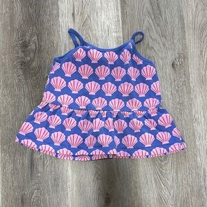 Hanna Andersson Blue and Pink‎ Shell Tank Top